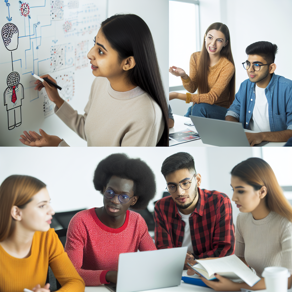 Bild von jungen Menschen, die eine interaktive KI-Workshop-Session genießen.