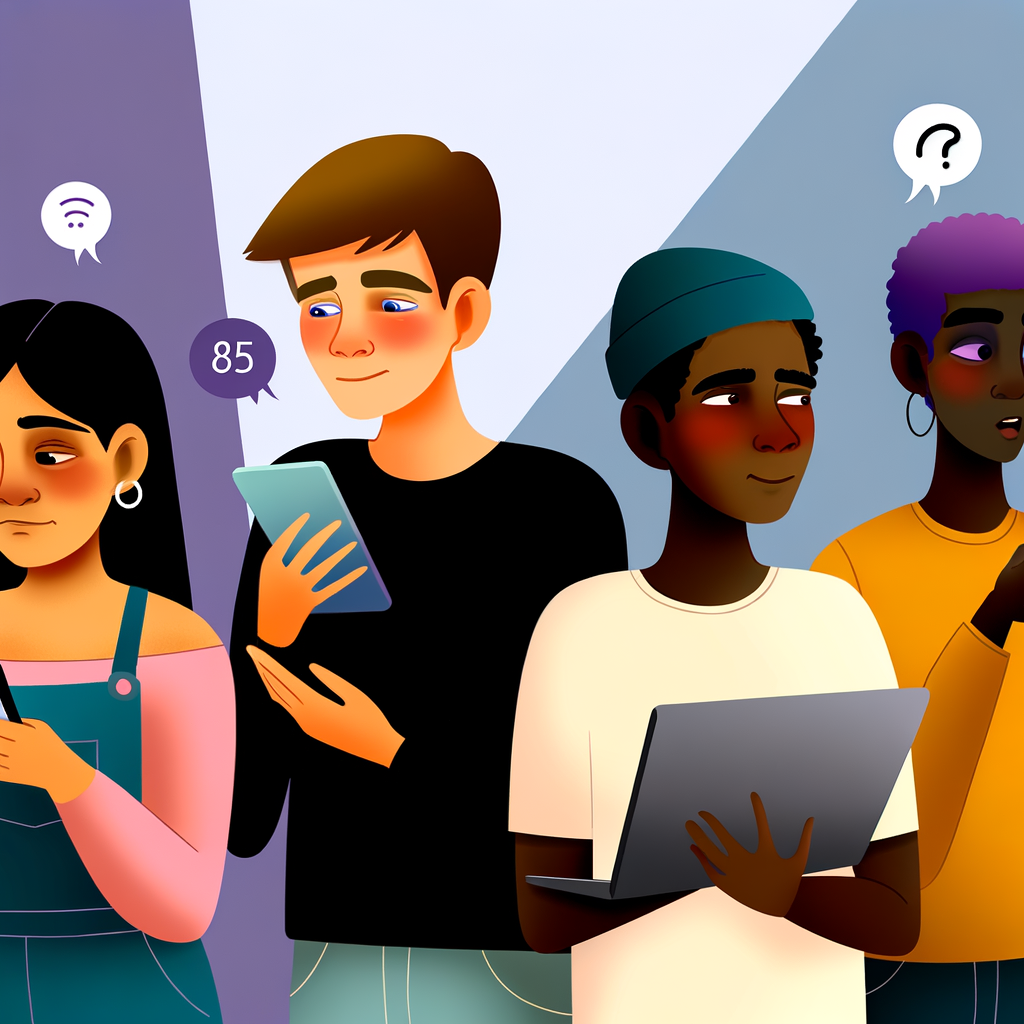 Junge Menschen auf Social Media