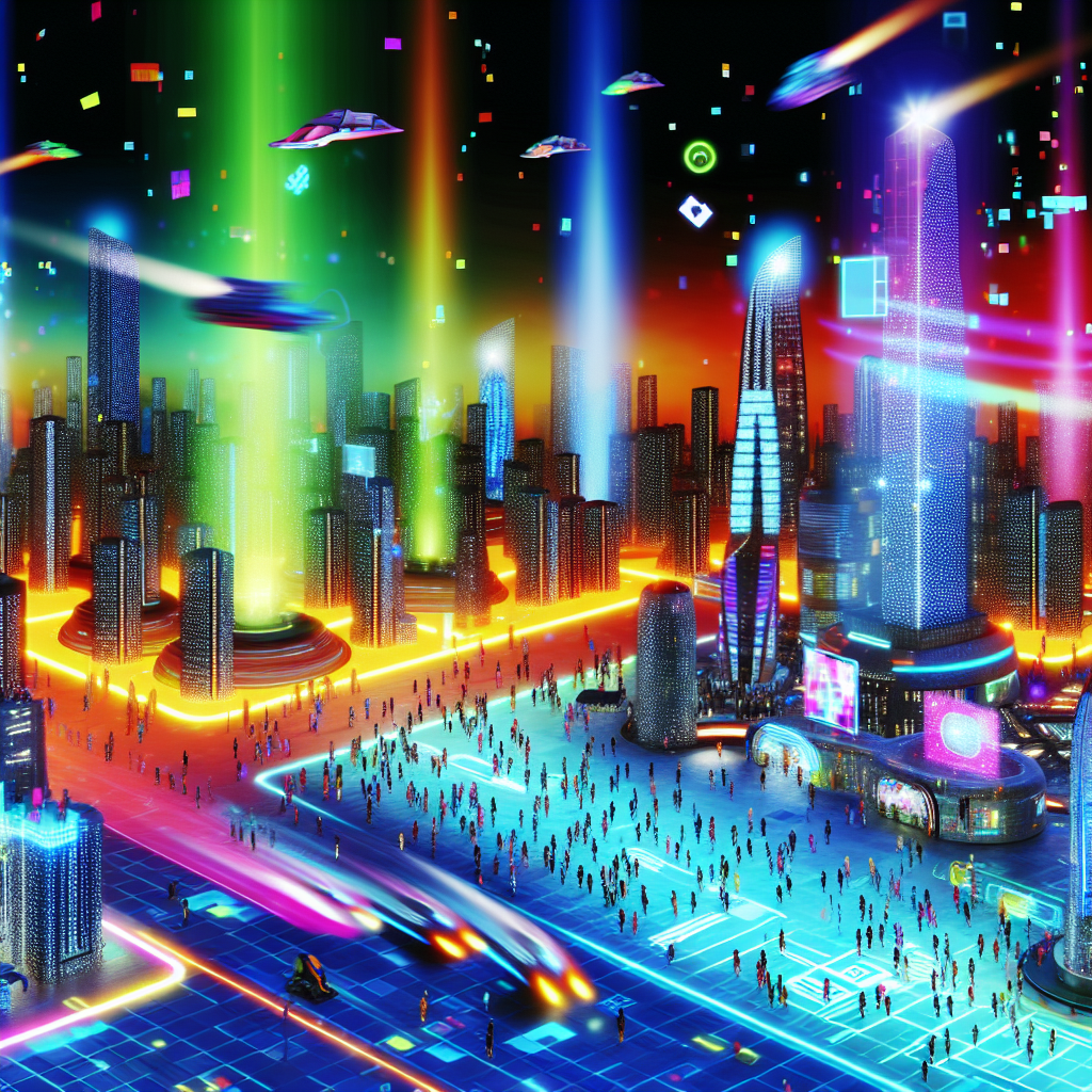 Futuristische digitale Stadt mit moderner Technologie und Innovativer Künstlicher Intelligenz.